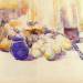 Blue Pot and Bottle of Wine (Still Life with Pears and Apples, Covered Blue Jar, and a Bottle of Wine)